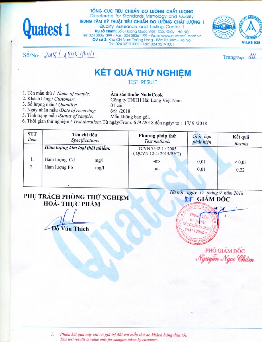 Kiểm định ấm sắc thuốc NodaCook