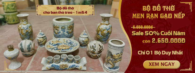 đồ thờ men rạn gạo nếp cỡ nhỏ