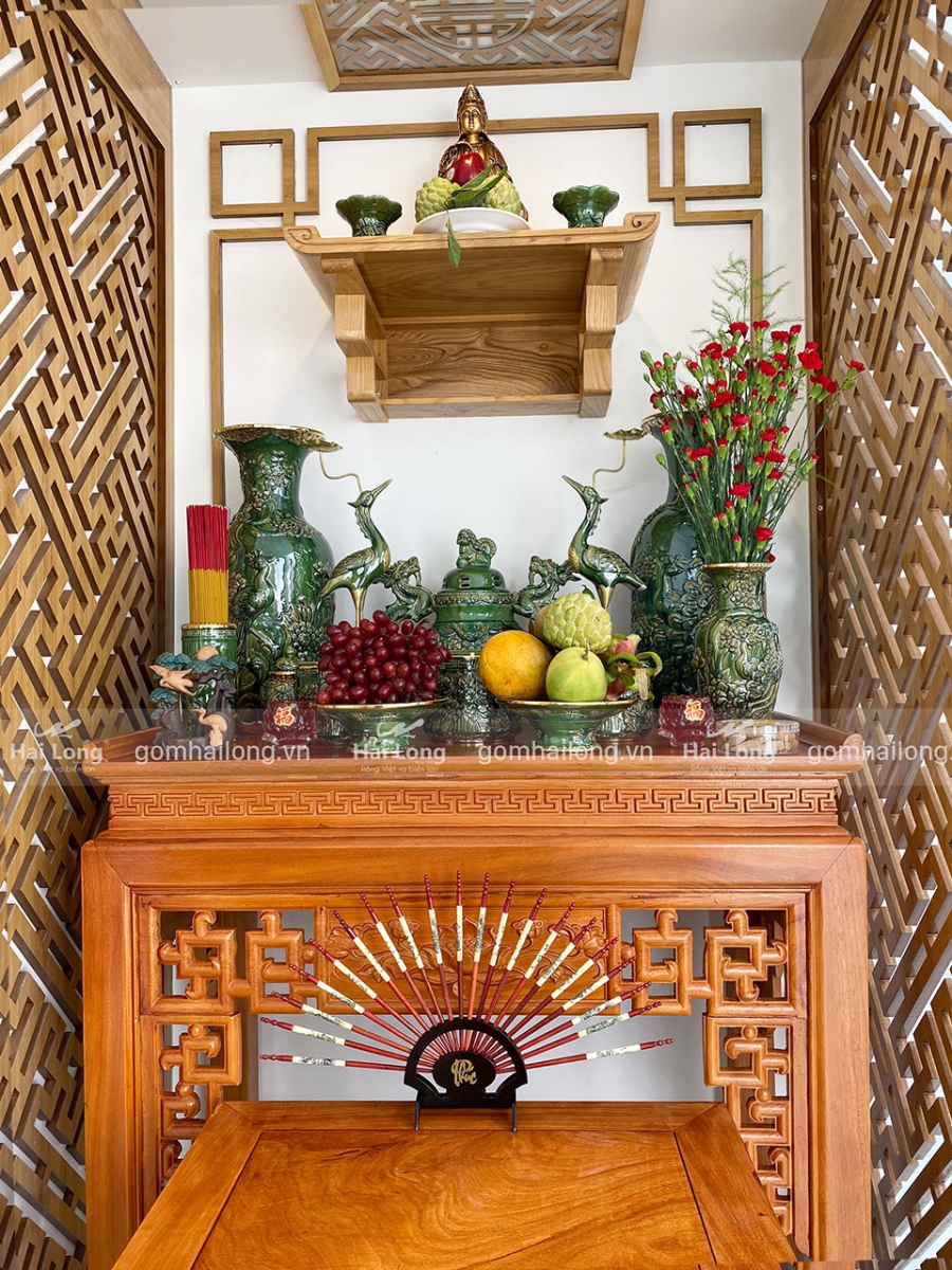 đồ thờ xanh ngọc lục bảo Bát Tràng