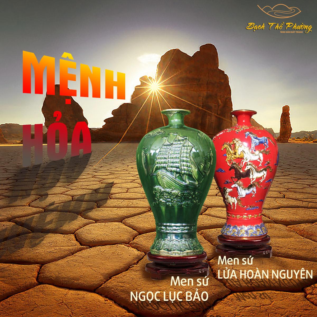 bình gốm phong thủy cho người mệnh hỏa