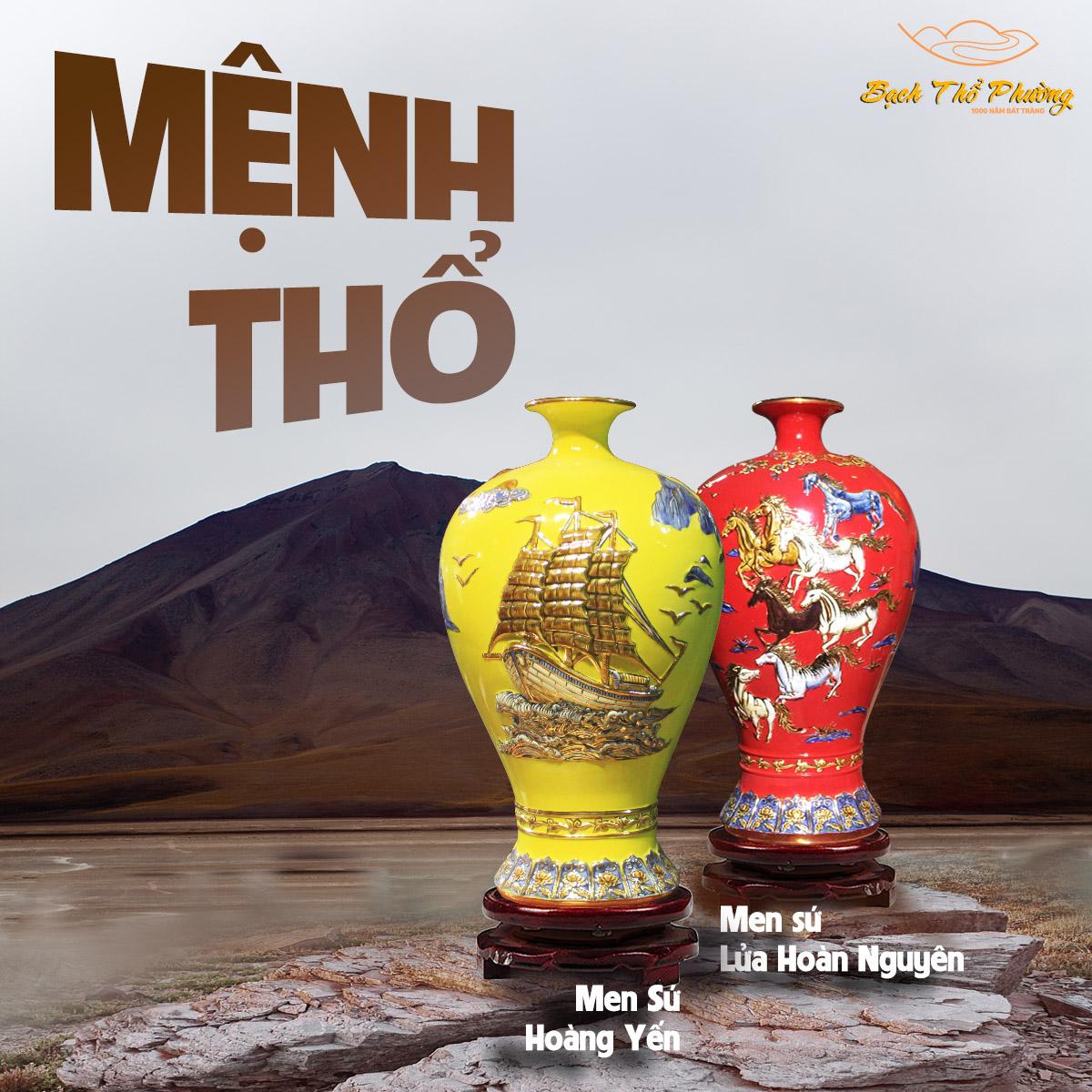 Bình gốm phong thủy cho người mệnh thổ