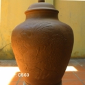 Chum sành ngâm rượu 60 lít Khắc hoa văn Kim Ngọc mãn Đường