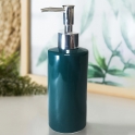 Bình đựng nước rửa tay - sữa tắm - dầu gội - dưỡng thể bằng gốm sứ dáng trụ (xanh cổ vịt)