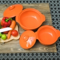 Bộ nồi đất NodaCook nấu cháo cho bé 1 lít & 1,2 lít (Cam)