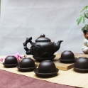 Bộ ấm trà tử sa đắp tùng S2