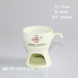 Bộ tách cafe & bếp đun (Trắng ngà) Bộ tách cafe & bếp đun (Trắng ngà)