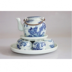 Bộ ấm chén giả cổ men xanh thời Lý