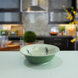 Bát chè men xanh đồng vẽ chuồn