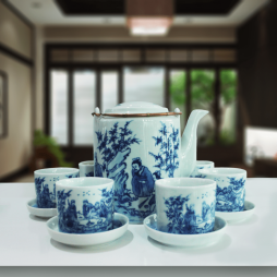 Bộ ấm tích giả cổ kèm đĩa kê