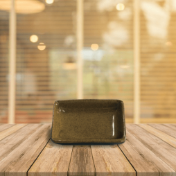 Đựng gia vị chữ nhật đen lòng gốm 