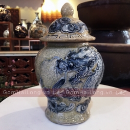 Chóe thờ cúng bằng sứ men rạn bóng hoàng lưu ly