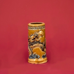 Ống hương S3 đồ thờ cúng men Hoàng Lưu Ly