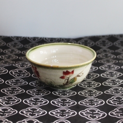 Bát mắm to Xanh rêu cổ vẽ Sen đỏ