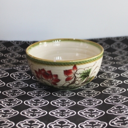 Bát cơm loe men rêu vẽ sen