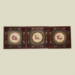 Tranh sứ vuông Phúc Lộc Thọ