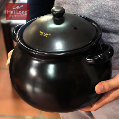Nồi đất hầm gà thuốc bắc NodaCook 05 Lít (Đen)