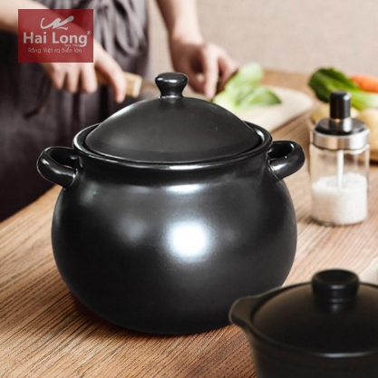 Nồi đất hầm gà thuốc bắc NodaCook 05 Lít (Đen)