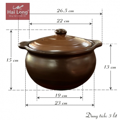 Nồi sứ nấu bếp điện tự động 3 lít (Màu nâu)