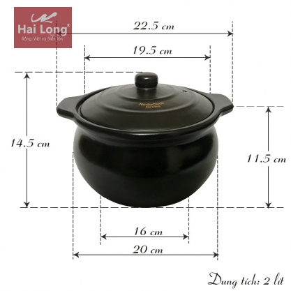 Nồi kho cá điện NodaCook 2 lít (Đen)