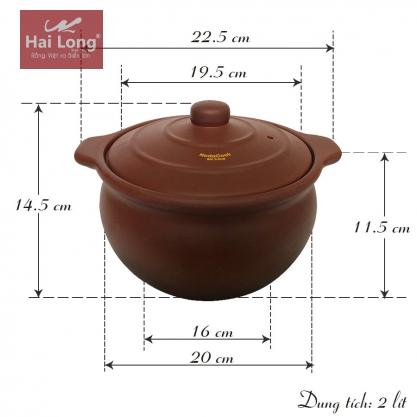 Nồi gốm kháng khuẩn 2 Lít