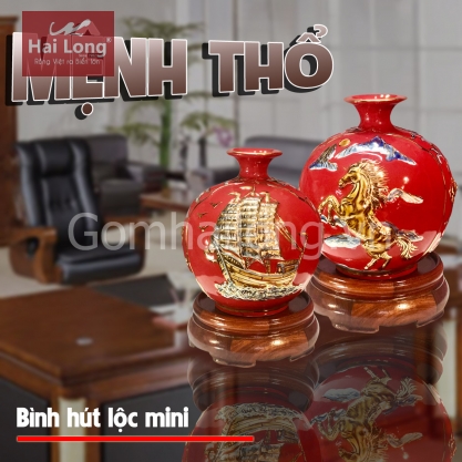 Bình hút lộc vẽ vàng cho người mệnh Thổ