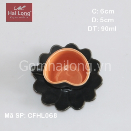 Cốc sứ cafe hình trái tim độc đáo (Đen)