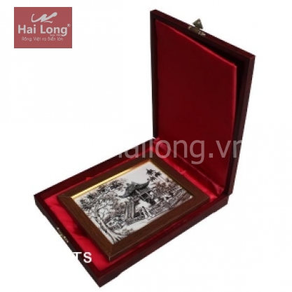 Hộp gỗ tranh sứ cao cấp Bát Tràng