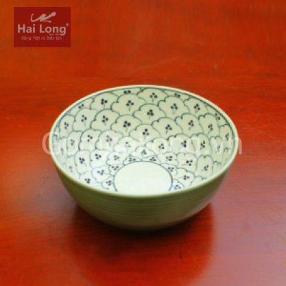 Bát tô nông men xanh đông vẽ bèo cỡ số 1