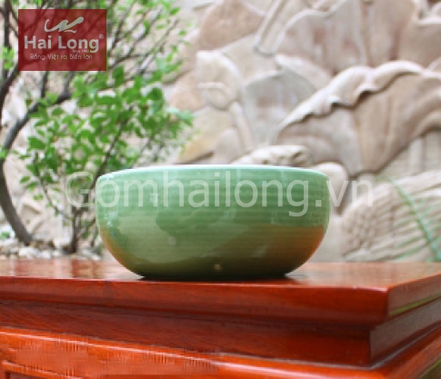 Bát tô nông men xanh đông vẽ bèo cỡ số 1