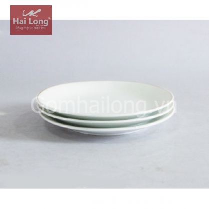 Bộ 03 đĩa sứ một lá phi 20cm (Trắng)