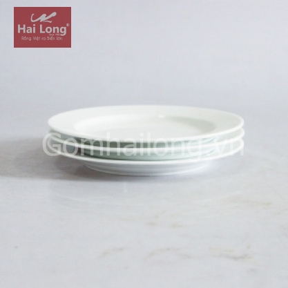 Bộ 03 đĩa sứ hai lá phi 22cm (Trắng)