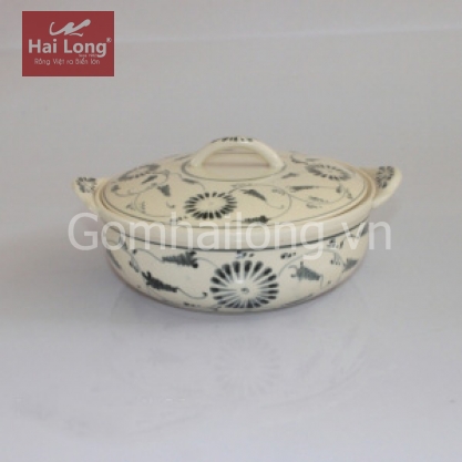 Phạng cơm bằng sứ vẽ hoa văn tam thái cổ