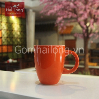 cốc cà phê quai c men cam