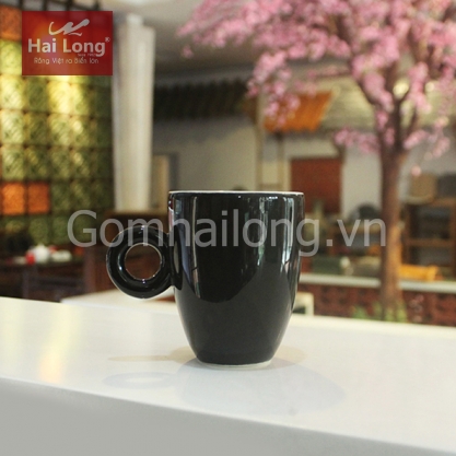 cốc cà phê quai tròn men đen