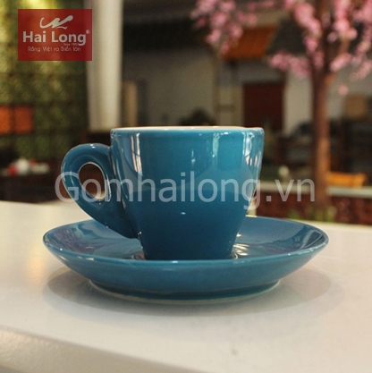 Tách cà phê espresso men xanh