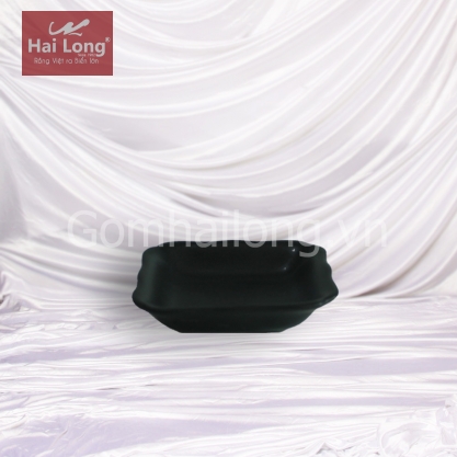 Đĩa muối vuông men mát đen