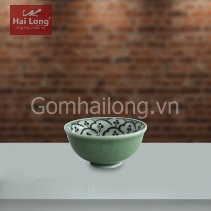 Bát mắm to men xanh đồng vẽ bèo