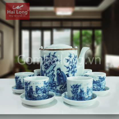 Bộ ấm tích giả cổ kèm đĩa kê