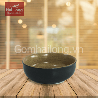 Bát Nhật số 2 đen lòng gốm
