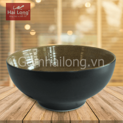 Tô khum cỡ số 2 men đen lòng gốm