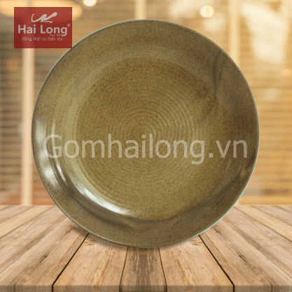 Đĩa tròn phi 26 đen lòng gốm 