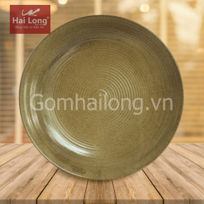 Đĩa tròn phi 30 đen lòng gốm 