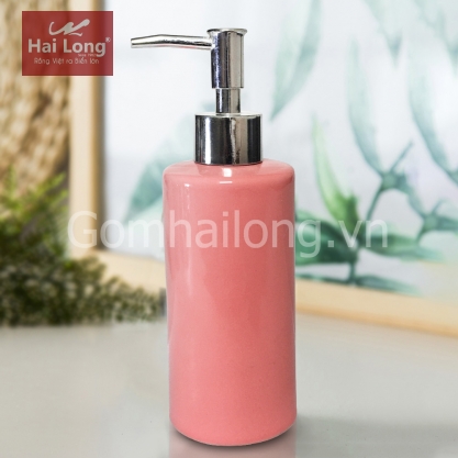 Bình đựng nước rửa tay - sữa tắm - dầu gội - dưỡng thể bằng gốm sứ - mát hồng