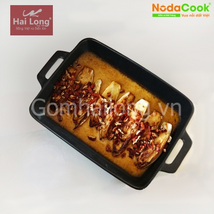 Khay nướng NodaCook chữ nhật 27x21x6 cm (Đen)