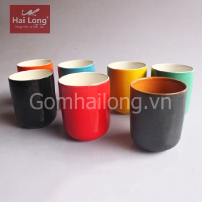 Cốc cà phê máy men màu gốm sứ Hải Long
