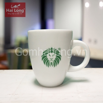Cốc trắng quai c in logo