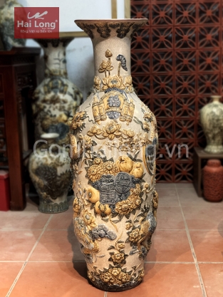 lộc bình 1m4 trang trí phòng khách ban thờ - gốm sứ Hải Long Bát Tràng