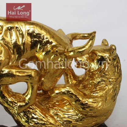 tượng trâu dát vàng gốm sứ_5
